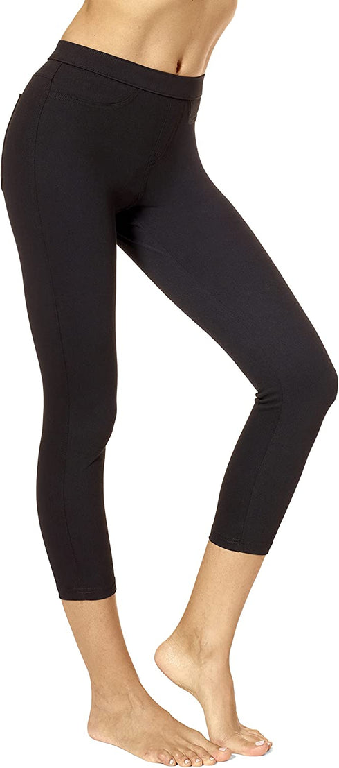 Womens Classic Denim Capri Legging with Pockets
